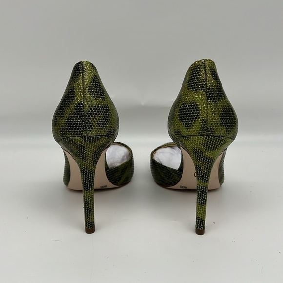 Jessica Simpson Prizma D’Orsay Stiletto Pump Green Animal Print Shimmer 6M - Picture 6 of 13